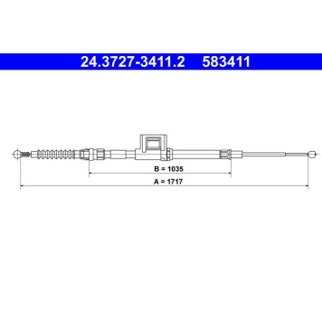ATE 24.3727-3411.2 Seilzug, Feststellbremse ATE 24.3727-3411.2 Seilzug, Feststellbremse