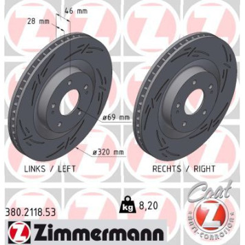 Zimmermann 380.2118.53 Bremsscheibe BLACK Z Zimmermann 380.2118.53 Bremsscheibe BLACK Z