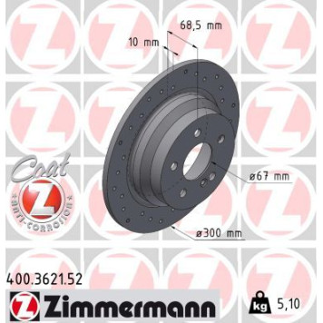 Zimmermann 400.3621.52 Bremsscheibe SPORT Z Zimmermann 400.3621.52 Bremsscheibe SPORT Z