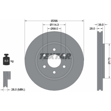 Textar 92199603 Bremsscheibe PRO Textar 92199603 Bremsscheibe PRO