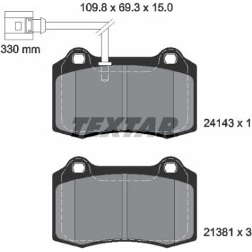 Textar 2414301 Bremsbelagsatz, Scheibenbremse Q+ Textar 2414301 Bremsbelagsatz, Scheibenbremse Q+