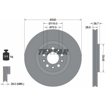Textar 92220903 Bremsscheibe PRO Textar 92220903 Bremsscheibe PRO