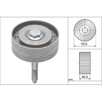 INA 532 0596 10 Umlenkrolle/Führungsrolle, Keilrippenriemen