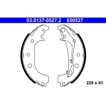 ATE 03.0137-0527.2 Bremsbackensatz ATE 03.0137-0527.2 Bremsbackensatz