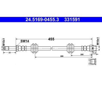 ATE 24.5169-0455.3 Bremsschlauch ATE 24.5169-0455.3 Bremsschlauch
