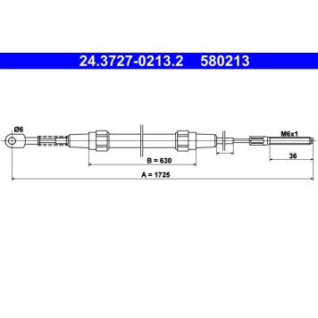 2x ATE 24.3727-0213.2 Seilzug, Feststellbremse 2 x 2x ATE 24.3727-0213.2 Seilzug, Feststellbremse 2 x