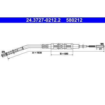 ATE 24.3727-0212.2 Seilzug, Feststellbremse