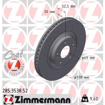 Zimmermann 285.3538.52 Bremsscheibe SPORT Z Zimmermann 285.3538.52 Bremsscheibe SPORT Z