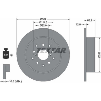 Textar 92170803 Bremsscheibe PRO Textar 92170803 Bremsscheibe PRO