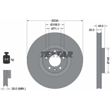 Textar 92283403 Bremsscheibe PRO Textar 92283403 Bremsscheibe PRO