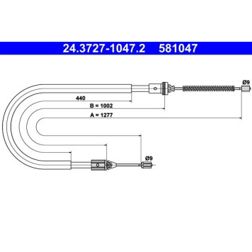 ATE 24.3727-1047.2 Seilzug, Feststellbremse ATE 24.3727-1047.2 Seilzug, Feststellbremse