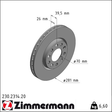 Zimmermann Bremsscheibe Coat Z 230.2314.20