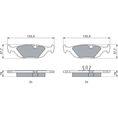 0 986 466 751 Bremsbelagsatz, Scheibenbremse