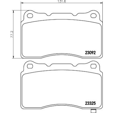 Hella | Bremsbelagsatz, Scheibenbremse | 8DB 355 006-601