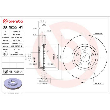 Brembo | Bremsscheibe | 09.N255.41