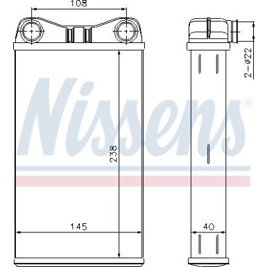 Nissens | Wärmetauscher, Innenraumheizung | 70227