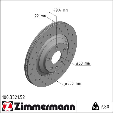 Zimmermann Bremsscheibe SPORT Z 100.3321.52 Zimmermann Bremsscheibe SPORT Z 100.3321.52
