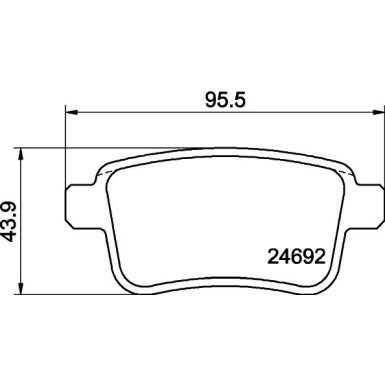Hella | Bremsbelagsatz, Scheibenbremse | 8DB 355 013-971