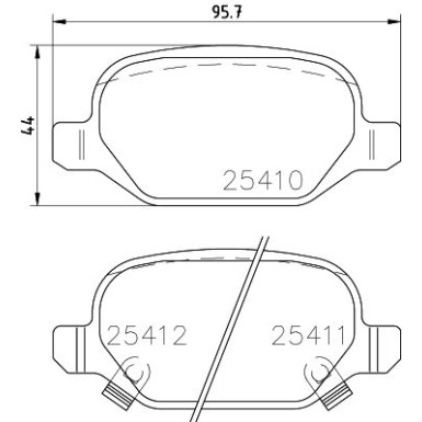 Hella | Bremsbelagsatz, Scheibenbremse | 8DB 355 023-271