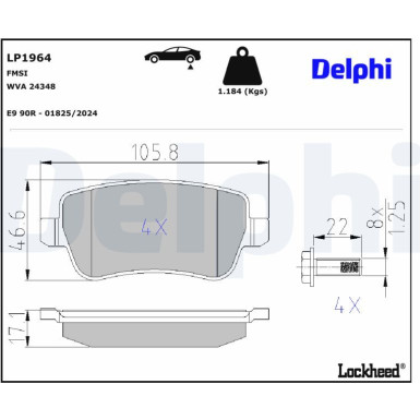 LP1964 Bremsbelagsatz, Scheibenbremse