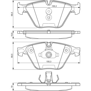 BOSCH Bremsbelagsatz, Scheibenbremse 0 986 494 549