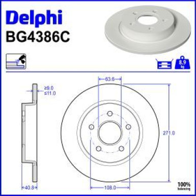 Delphi Bremsscheibe BG4386C