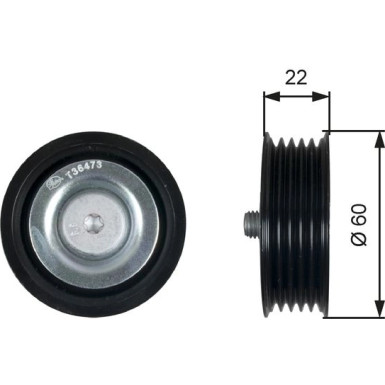 T36473 Umlenk-/Führungsrolle, Keilrippenriemen DriveAlign™