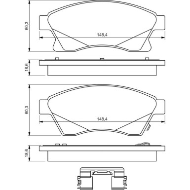 BOSCH Bremsbelagsatz, Scheibenbremse 0 986 494 644