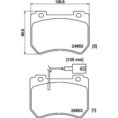 Hella | Bremsbelagsatz, Scheibenbremse | 8DB 355 014-651
