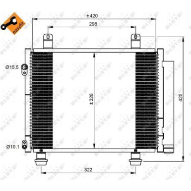 350208 Kondensator, Klimaanlage EASY FIT