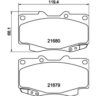Hella | Bremsbelagsatz, Scheibenbremse | 8DB 355 020-811