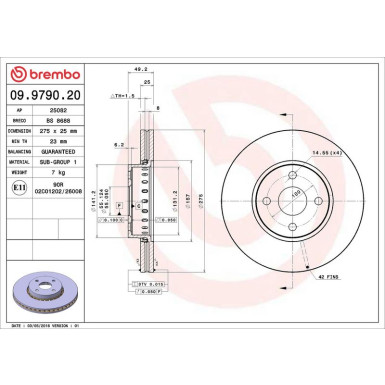 Brembo Bremsscheibe PRIME LINE 09.9790.20