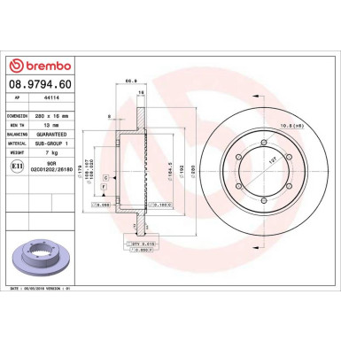 Brembo Bremsscheibe PRIME LINE 08.9794.60