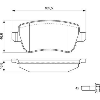 0 986 494 126 Bremsbelagsatz, Scheibenbremse