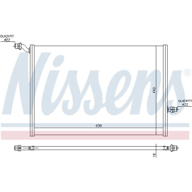 Nissens | Niedertemperaturkühler, Ladeluftkühler | 627032