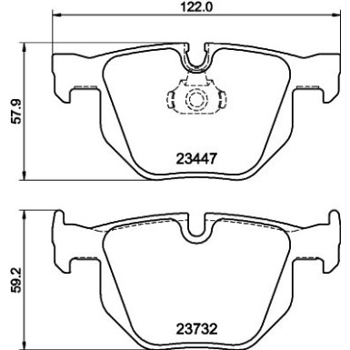 Hella | Bremsbelagsatz, Scheibenbremse | 8DB 355 013-941