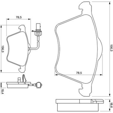 BOSCH Bremsbelagsatz, Scheibenbremse 0 986 424 780