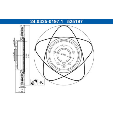 ATE Bremsscheibe PowerDisc 24.0325-0197.1