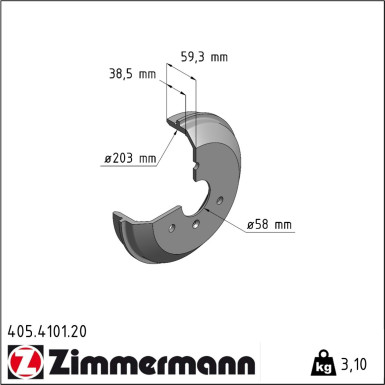 Zimmermann Bremstrommel Coat Z 405.4101.20