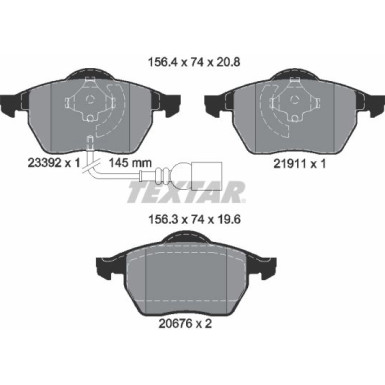 Textar Bremsbelagsatz, Scheibenbremse Q+ 2339201