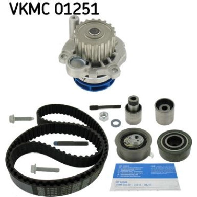 SKF VKMC 01251 Wasserpumpe + Zahnriemensatz mit Stehbolzen, Zähnez.: 141, mit trapezförmigen Zahnprofil, Kunststoff SKF VKMC 01251 Wasserpumpe + Zahnriemensatz mit Stehbolzen, Zähnez.: 141, mit trapezförmigen Zahnprofil, Kunststoff