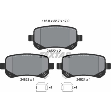 2482201 Bremsbelagsatz, Scheibenbremse