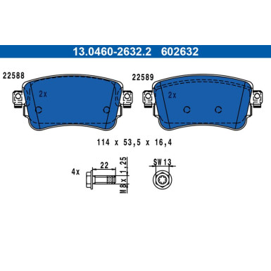 13.0460-2632.2 Bremsbelagsatz, Scheibenbremse