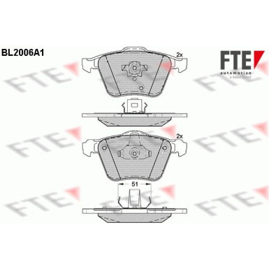 FTE | Bremsbelagsatz, Scheibenbremse | 9010591