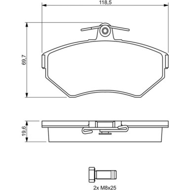 BOSCH Bremsbelagsatz, Scheibenbremse 0 986 494 021