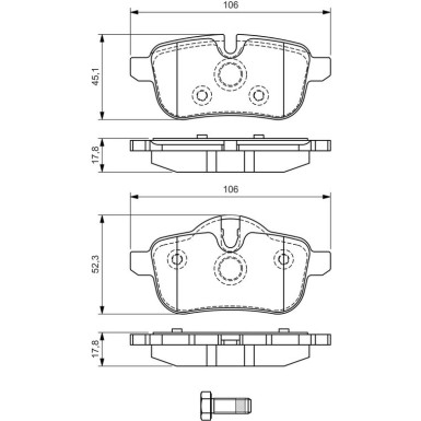 BOSCH Bremsbelagsatz, Scheibenbremse 0 986 494 450