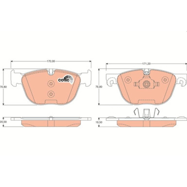 TRW Bremsbelagsatz, Scheibenbremse COTEC GDB1726