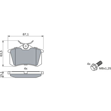 0 986 424 751 Bremsbelagsatz, Scheibenbremse