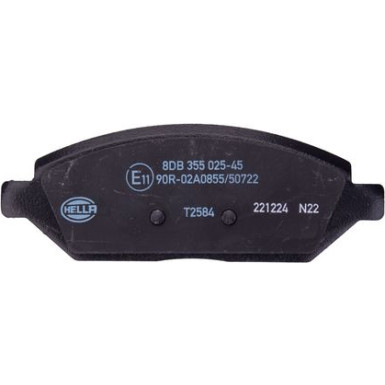 Hella | Bremsbelagsatz, Scheibenbremse | 8DB 355 025-451