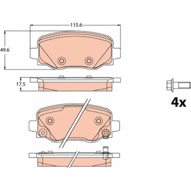 GDB2116 Bremsbelagsatz, Scheibenbremse